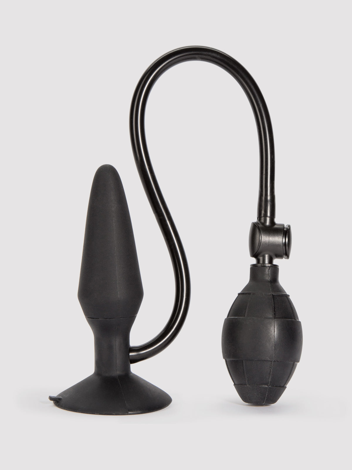 Booty Call Medium Silicone Inflatable Butt Plug 6.5 Inch, Black