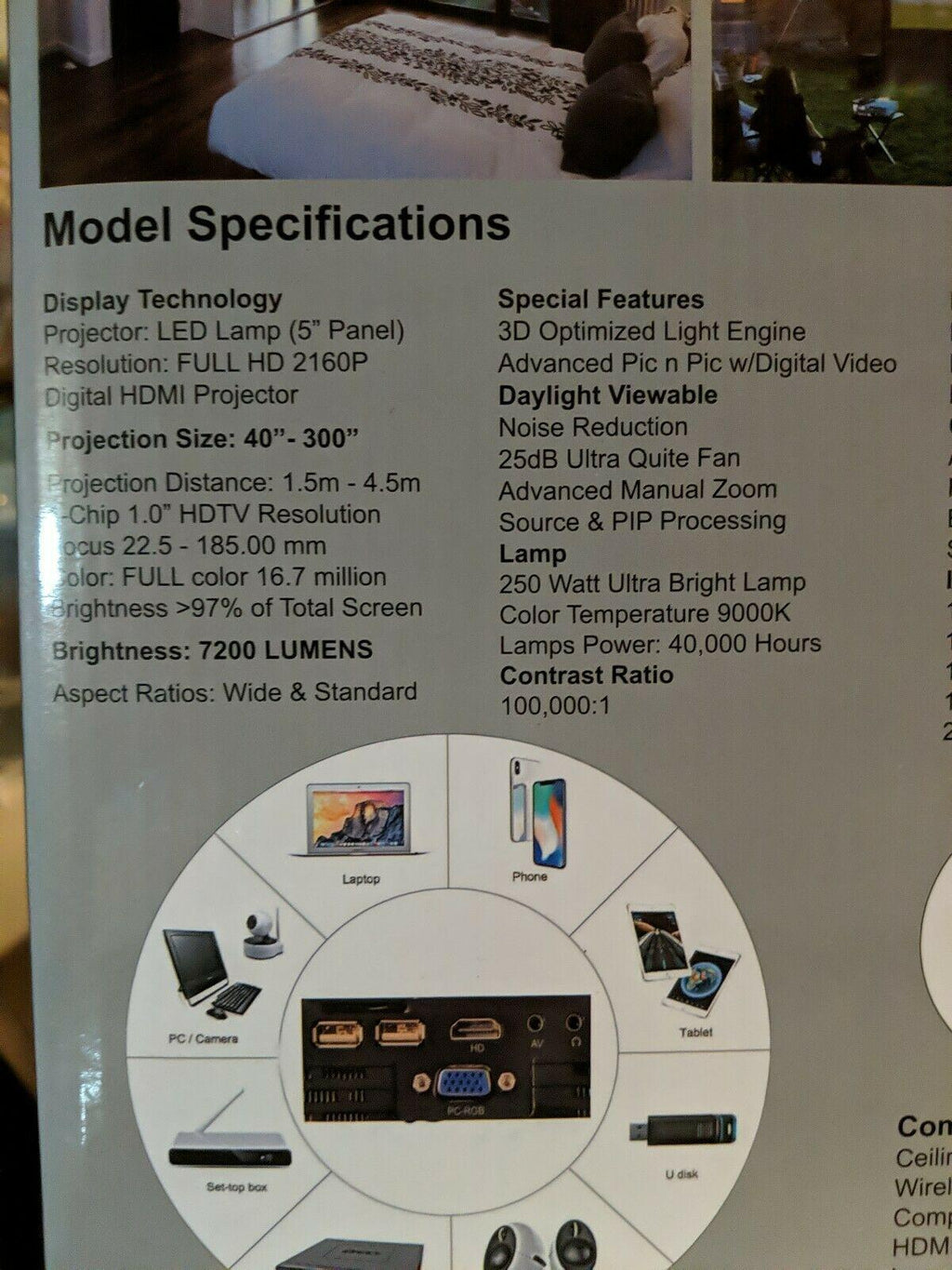 vpl projector smart tv 4k uhd v34k with (new) screen