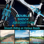 26 inch Folding Electric Mountain Bike for Adults Commuting Electric Bike with 36V 8AH Lithium-Ion Battery 250W Motor 21 Speed Gear &amp; 3 WorMode Electric Bike E-Bike