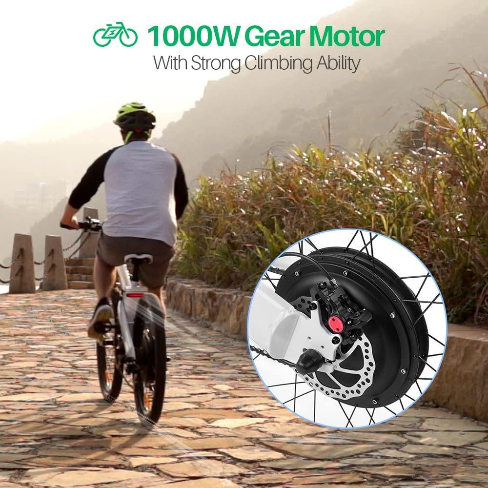 26" Electric Bicycle Powerful 1000W Motor 48V/13AH Removable Battery Aluminum Frame City Tire Ebike LCD Display Throttle and Peddle Assist Power