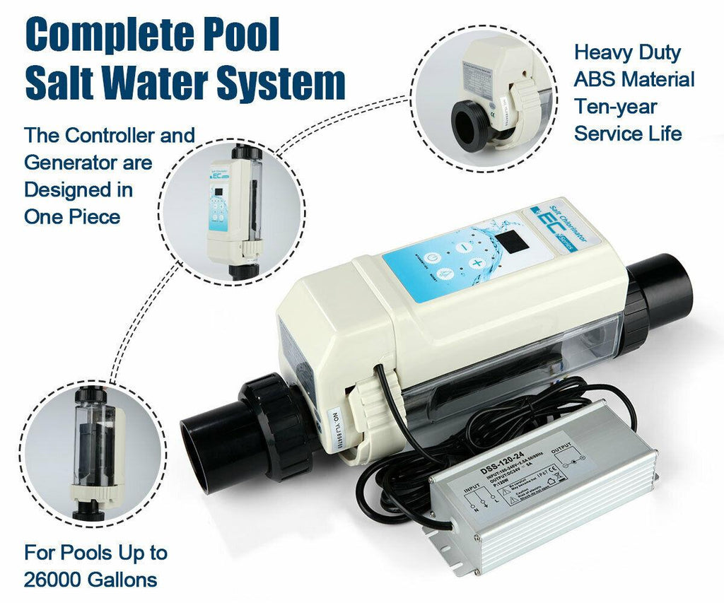 pool salt water chlorine generator for 26,400 gal above ground inground pools