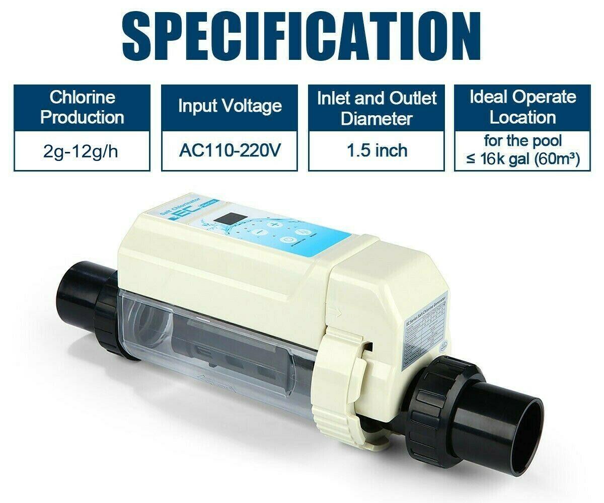 pool salt water chlorine generator for 26,400 gal above ground inground pools
