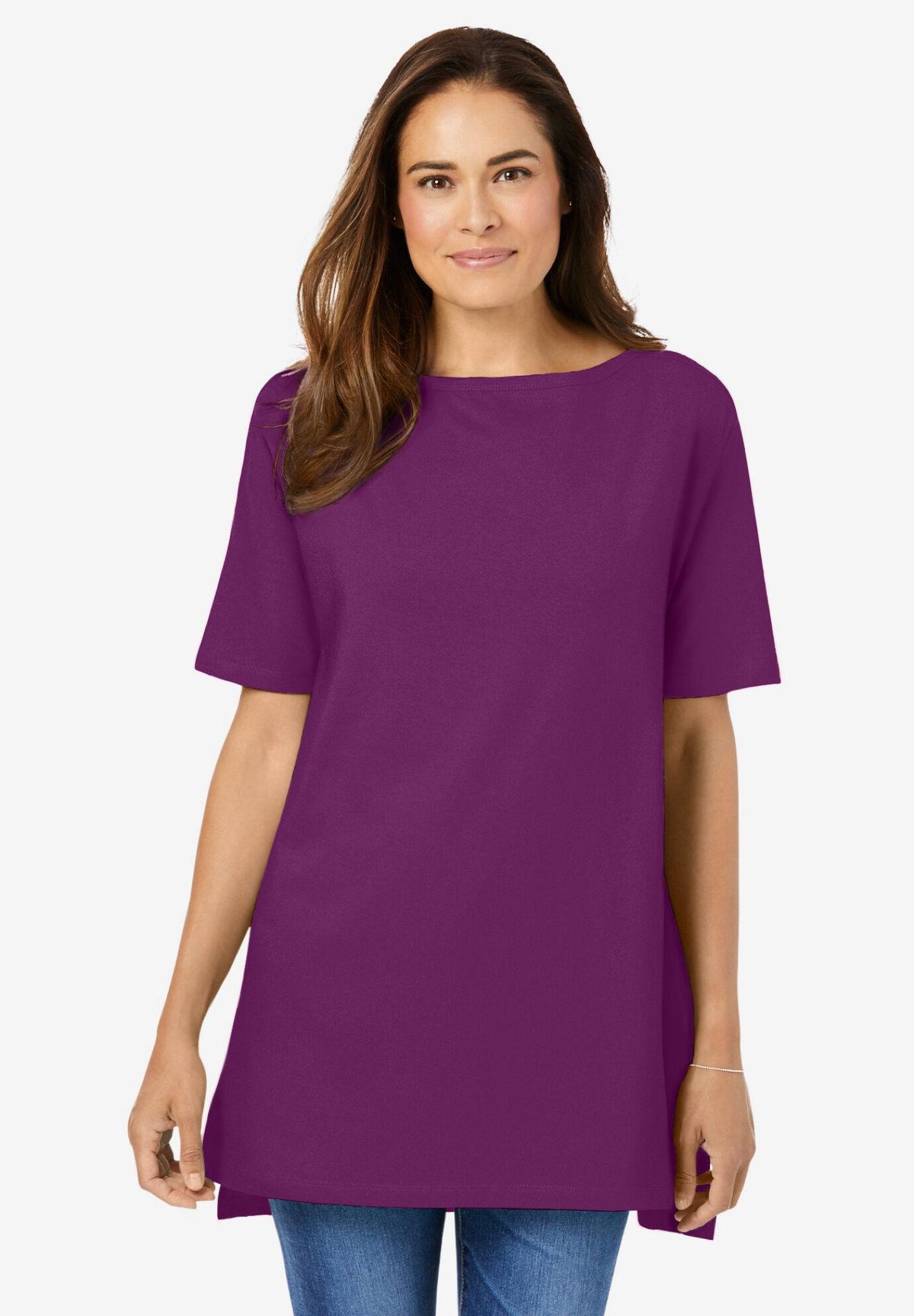 perfect short-sleeve boat-neck tunic