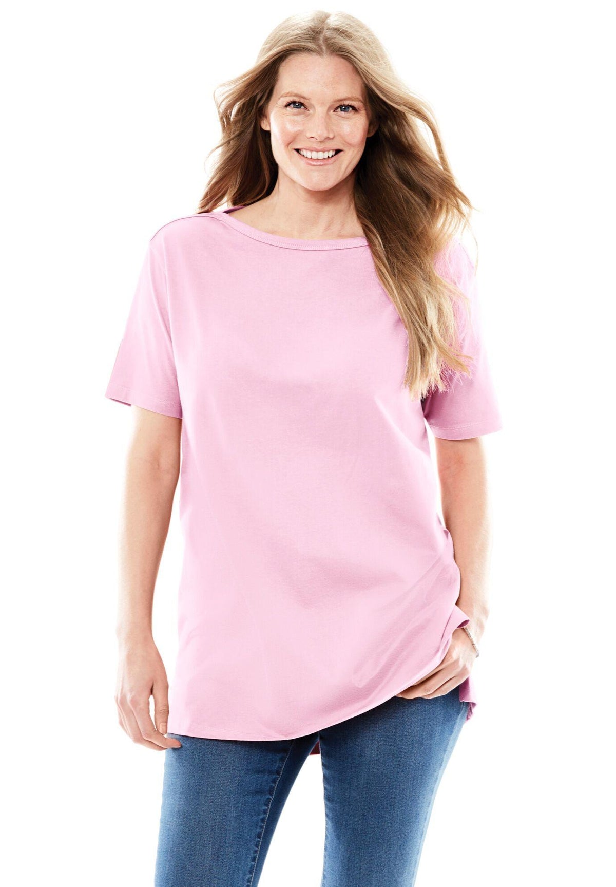 perfect short-sleeve boat-neck tunic
