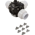 Custom Molded Products Diverter Valve, 1.5In Unions, 3-Way, Black