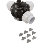 Custom Molded Products Diverter Valve, 1.5In Unions, 3-Way, Black