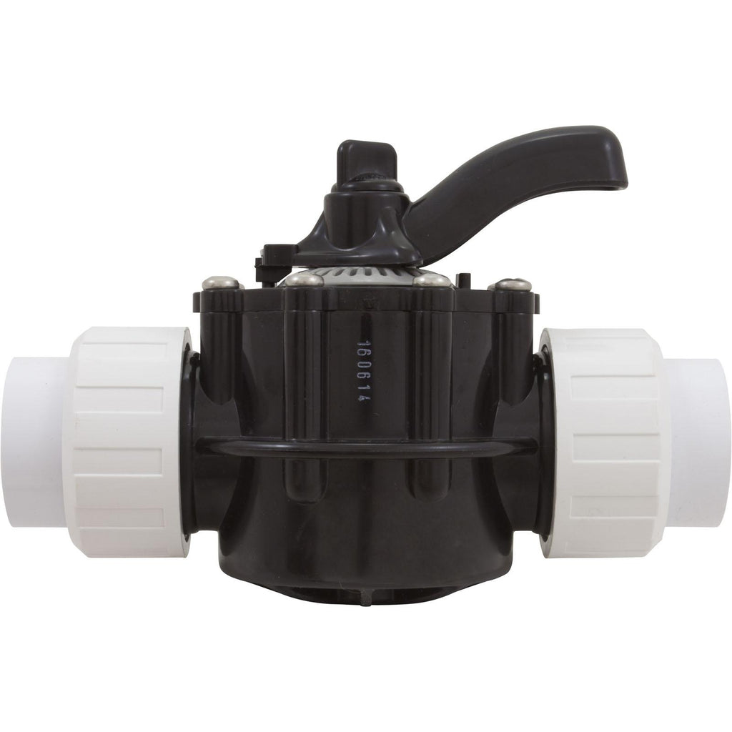 Custom Molded Products Diverter Valve, 1.5In Unions, 3-Way, Black