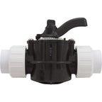 Custom Molded Products Diverter Valve, 1.5In Unions, 3-Way, Black