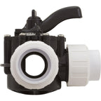 Custom Molded Products Diverter Valve, 1.5In Unions, 3-Way, Black