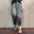 autumn retro loose denim harem pants