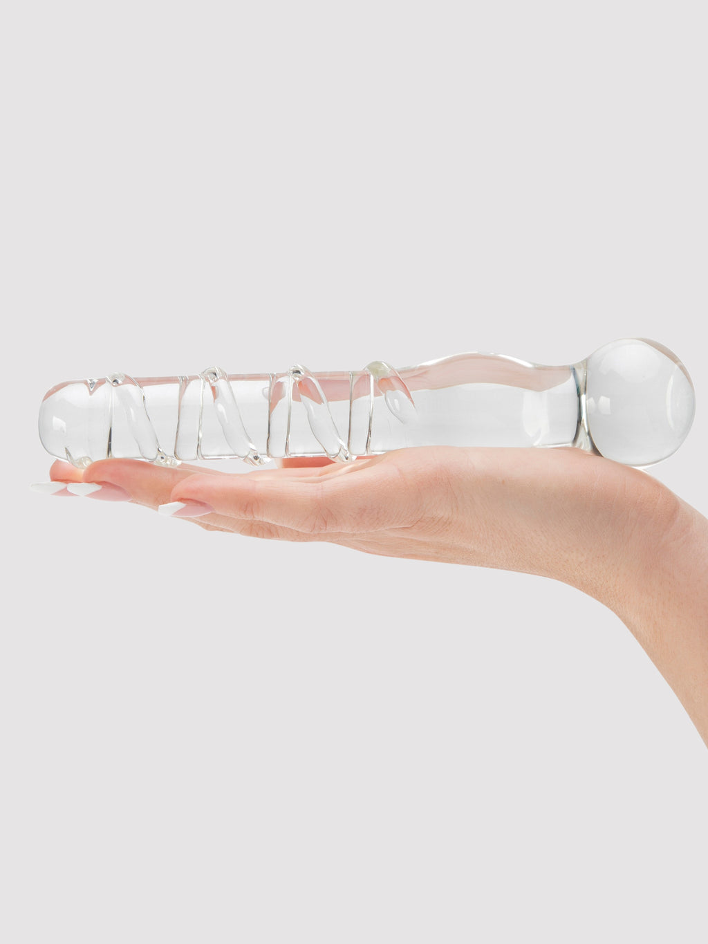 Lovehoney Textured Sensual Glass Dildo, Clear
