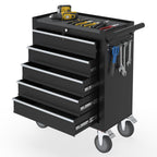 5 Drawers Rolling Tool Chest with Wheels, Portable Rolling Tool Boxes with Wheels, Tool Box StoraCabinet with LocSystem for Gara(Black, 5 Drawers)
