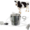 tehongmai 7l electric milking machine for cows, pulsation vacuum pump milker, automatic portable pulse breast pump, milking supplies w/stainless steel bucket