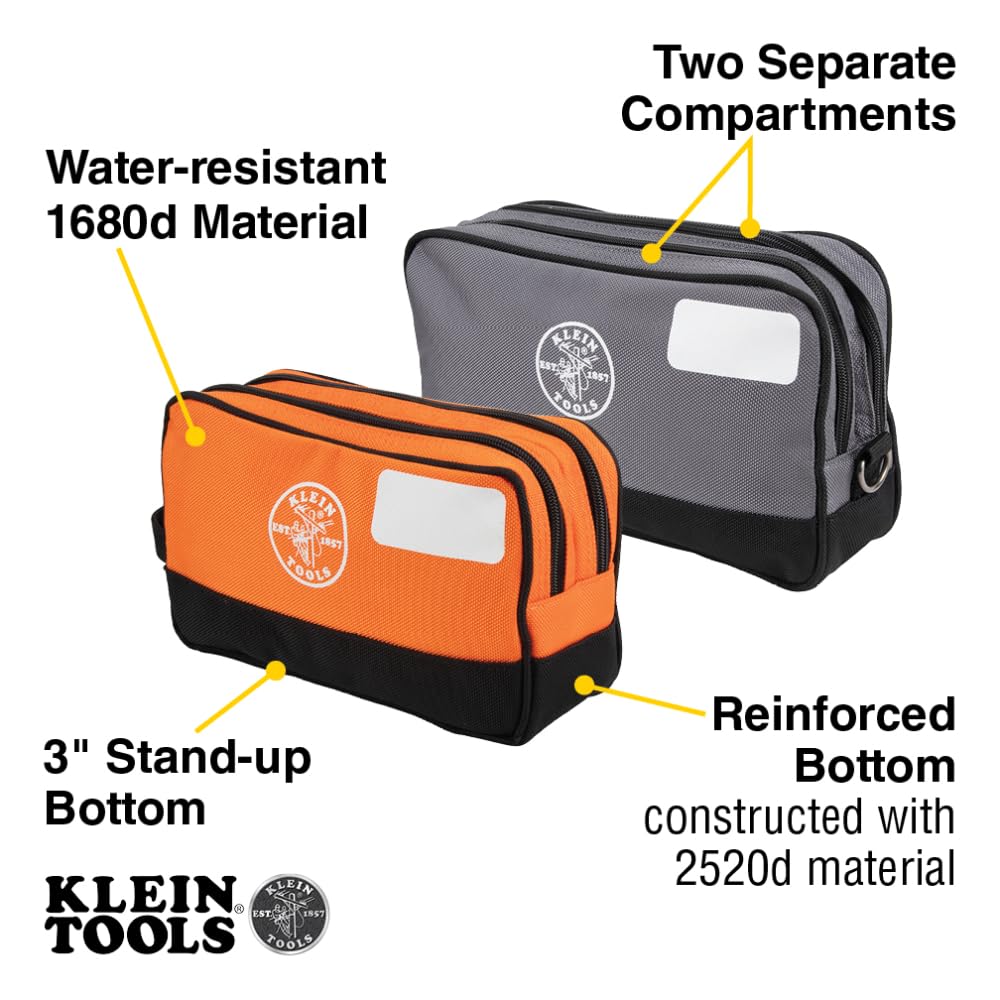 Tool Pouch, Dual Compartments, Heavy-Duty Tool Bag Organizer, Multipurpose Bag