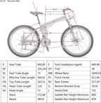 Mountain Bike LZ-G6 26inches Dual Disc Brake Folding Mountain Bicycle Full_Suspension Bicycle 3-Spokes Wheels 21speeds Outdoors Cycling Red