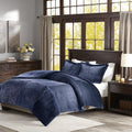 Gracie Mills Parker Corduroy Plush Comforter Mini Set Navy King/Cal - BASI10-0425
