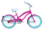 Micargi 20 In. Famous Kid's Size Bike Cruiser, Blue, Pink and White