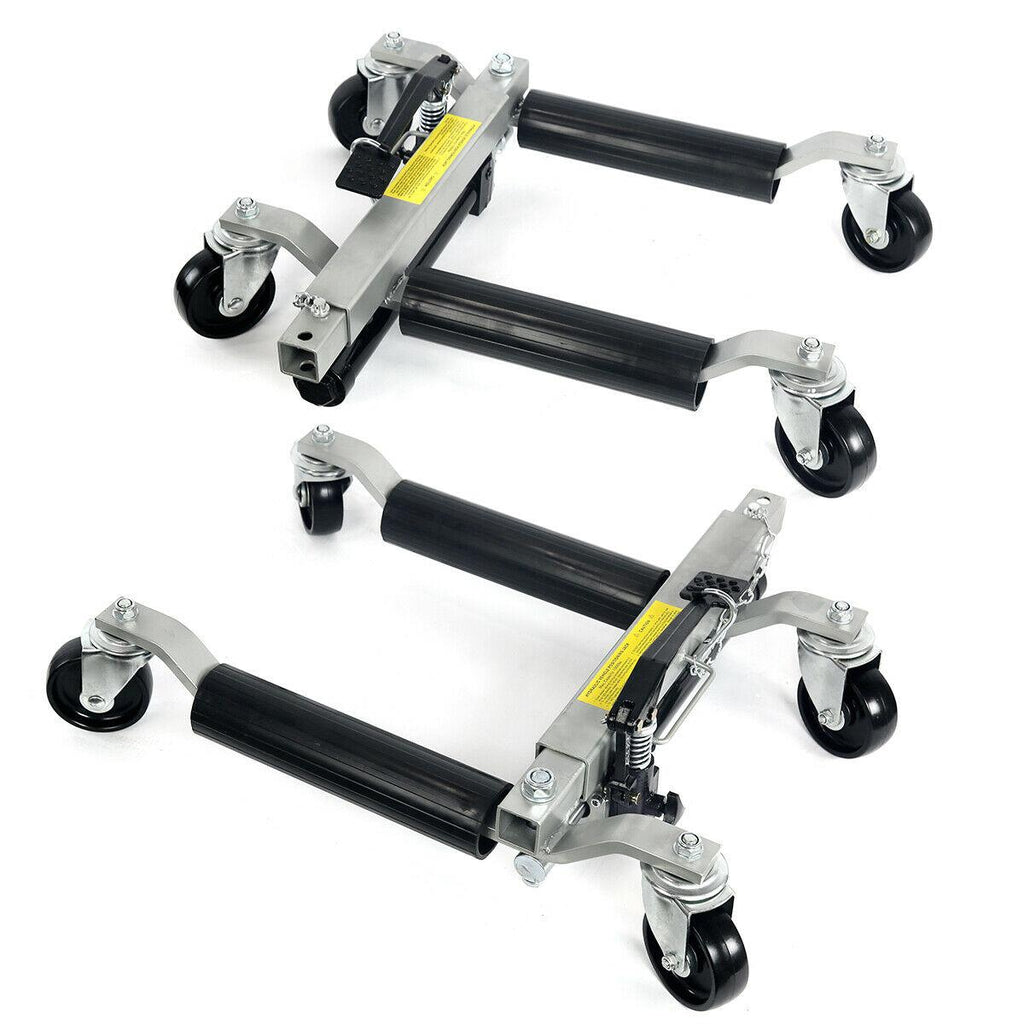 2pc 1500lb HYDRAULIC Positioning Car Wheel Dolly Jack Lift hoists Moving Vehicle