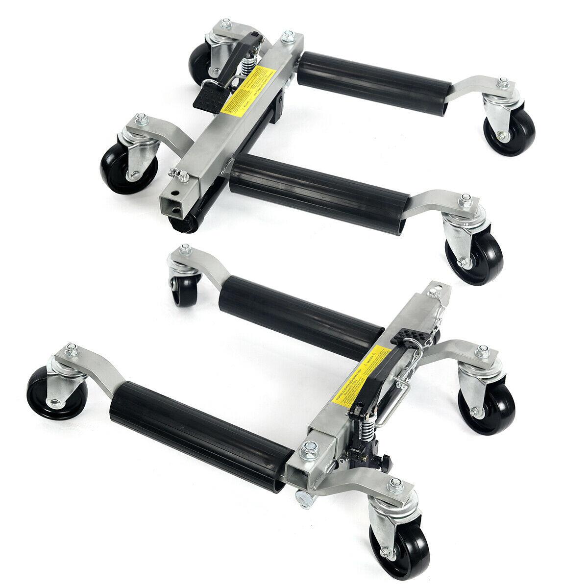 2pc 1500lb HYDRAULIC Positioning Car Wheel Dolly Jack Lift hoists Moving Vehicle