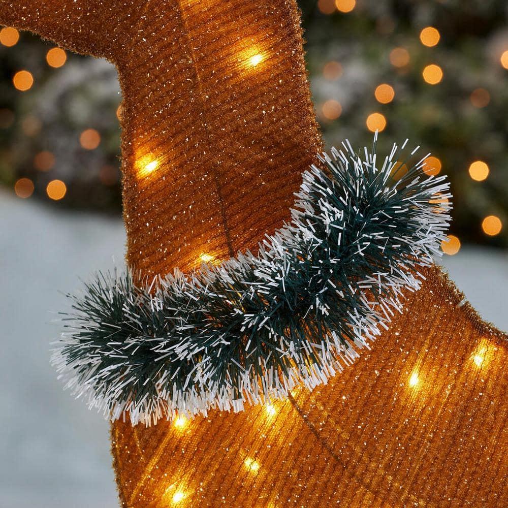 58 in Warm White LED 2D Set Of 3 Deer Holiday Yard Decoration