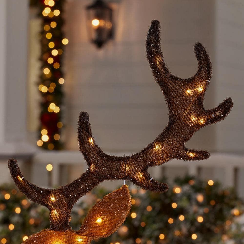 58 in Warm White LED 2D Set Of 3 Deer Holiday Yard Decoration