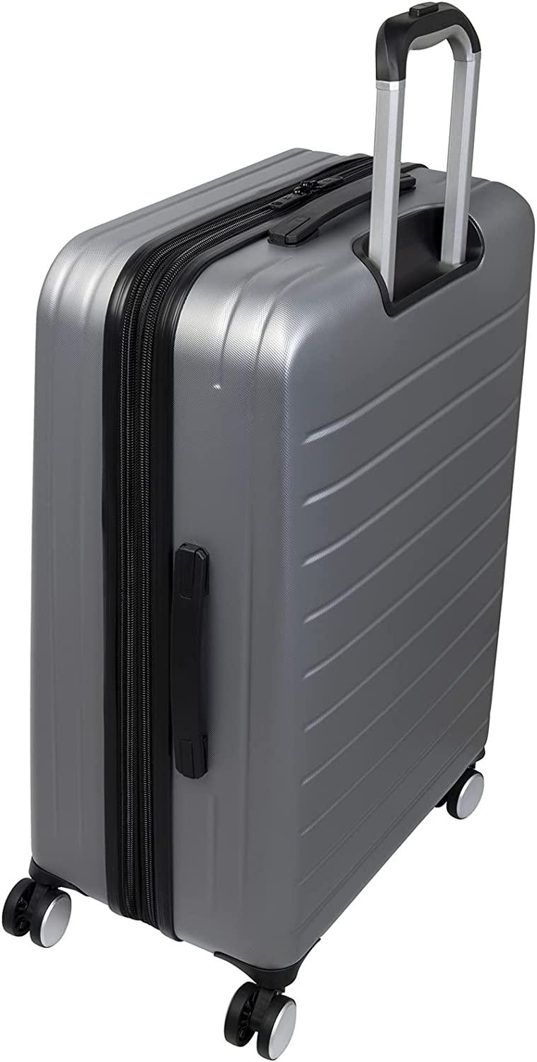 Legion 28" Hardside Checked 8 Wheel Expandable Spinner, Silver