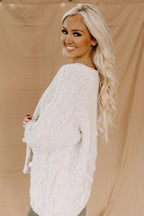 sweater pom cardigan