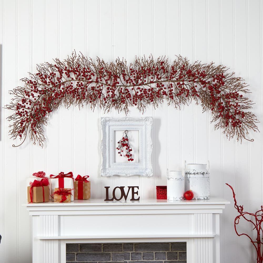 6 ft. Unlit Artificial Red Berry Artificial Christmas Garland