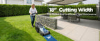 18-Inch Electric Lawn Mower, 40V Brushless Cordless Push Mower with 4.0Ah Battery &amp; Charger, 2-in-1 Mulching/Bagging, 6-Position Height for Small to Medium Yards