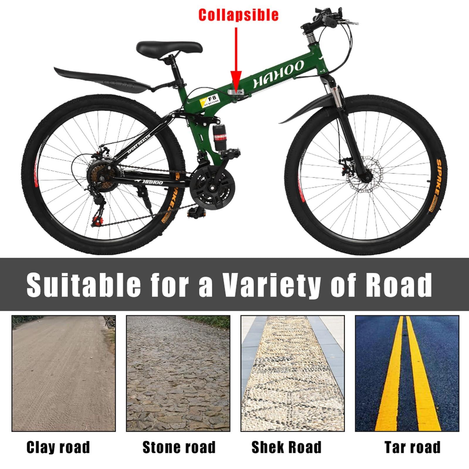 Hotwon 26 inch Full Suspension Mountain Bike 21 Speed Folding Bike Non-slip Bike