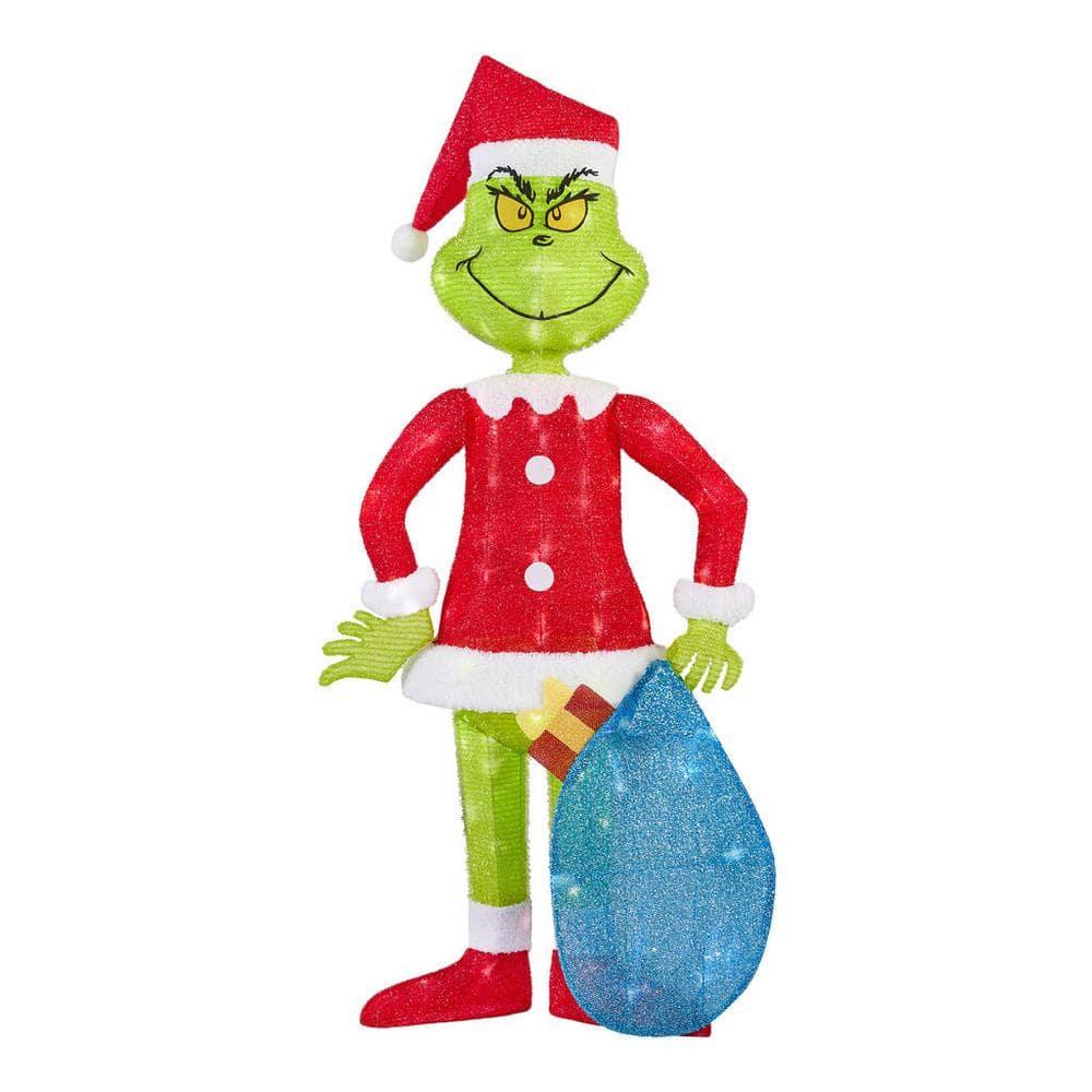 48 in Warm White LED Grinch Holiday Yard Decoration