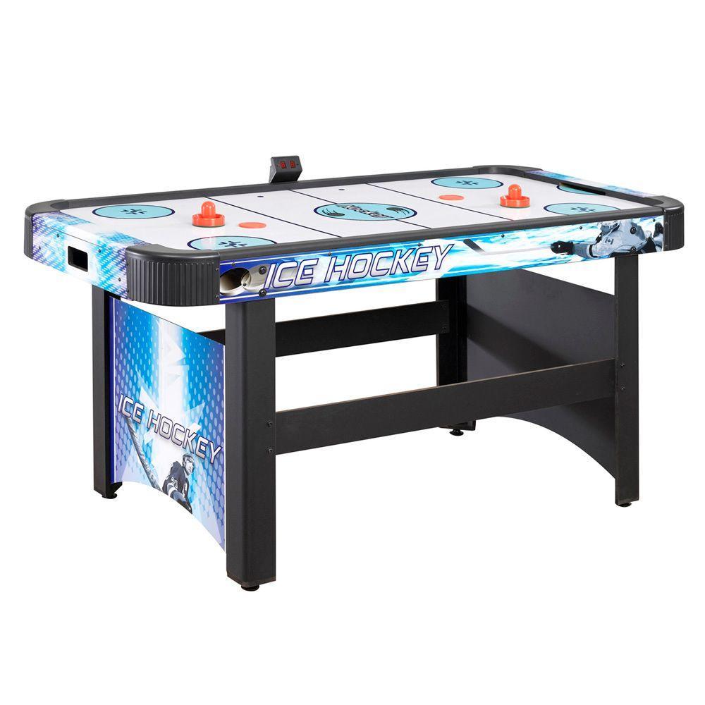 Face-Off 5 ft. Air Hockey Game Table for Family Game Rooms with Electronic Scoring, Pucks and Strikers