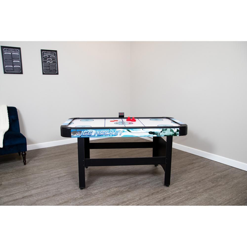 Face-Off 5 ft. Air Hockey Game Table for Family Game Rooms with Electronic Scoring, Pucks and Strikers