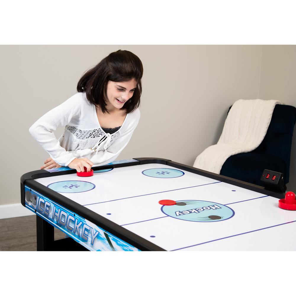 Face-Off 5 ft. Air Hockey Game Table for Family Game Rooms with Electronic Scoring, Pucks and Strikers