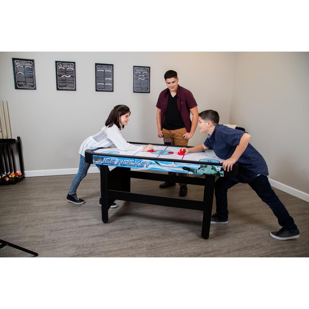 Face-Off 5 ft. Air Hockey Game Table for Family Game Rooms with Electronic Scoring, Pucks and Strikers