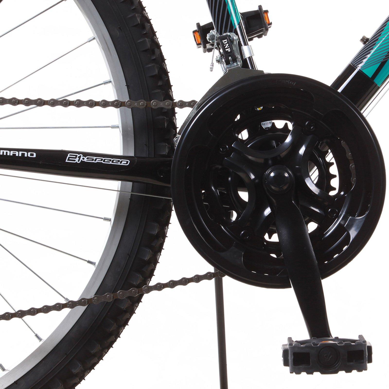 26" Trail 21-Speed Suspension Men's Mountain Bike, Green and Black