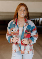 jacket - rust &amp; turquoise