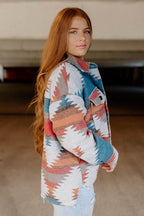 jacket - rust &amp; turquoise
