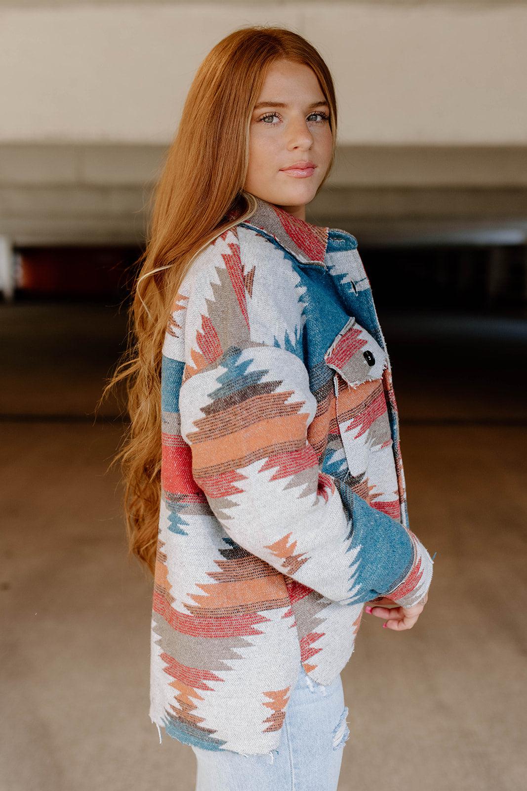 jacket - rust &amp; turquoise