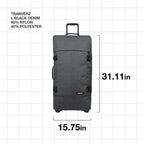 Tranverz - Suitcase with Wheels - Rolling Luggage for Travel with TSA Lock, 2 Wheels, 2 Compartments, and Compression Straps - L, Black Denim