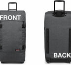 Tranverz - Suitcase with Wheels - Rolling Luggage for Travel with TSA Lock, 2 Wheels, 2 Compartments, and Compression Straps - L, Black Denim
