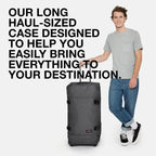 Tranverz - Suitcase with Wheels - Rolling Luggage for Travel with TSA Lock, 2 Wheels, 2 Compartments, and Compression Straps - L, Black Denim