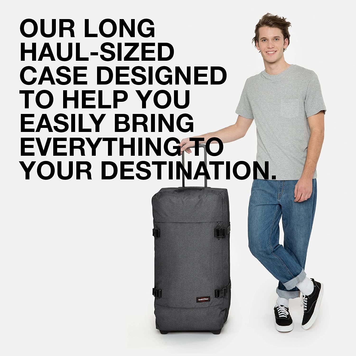 Tranverz - Suitcase with Wheels - Rolling Luggage for Travel with TSA Lock, 2 Wheels, 2 Compartments, and Compression Straps - L, Black Denim