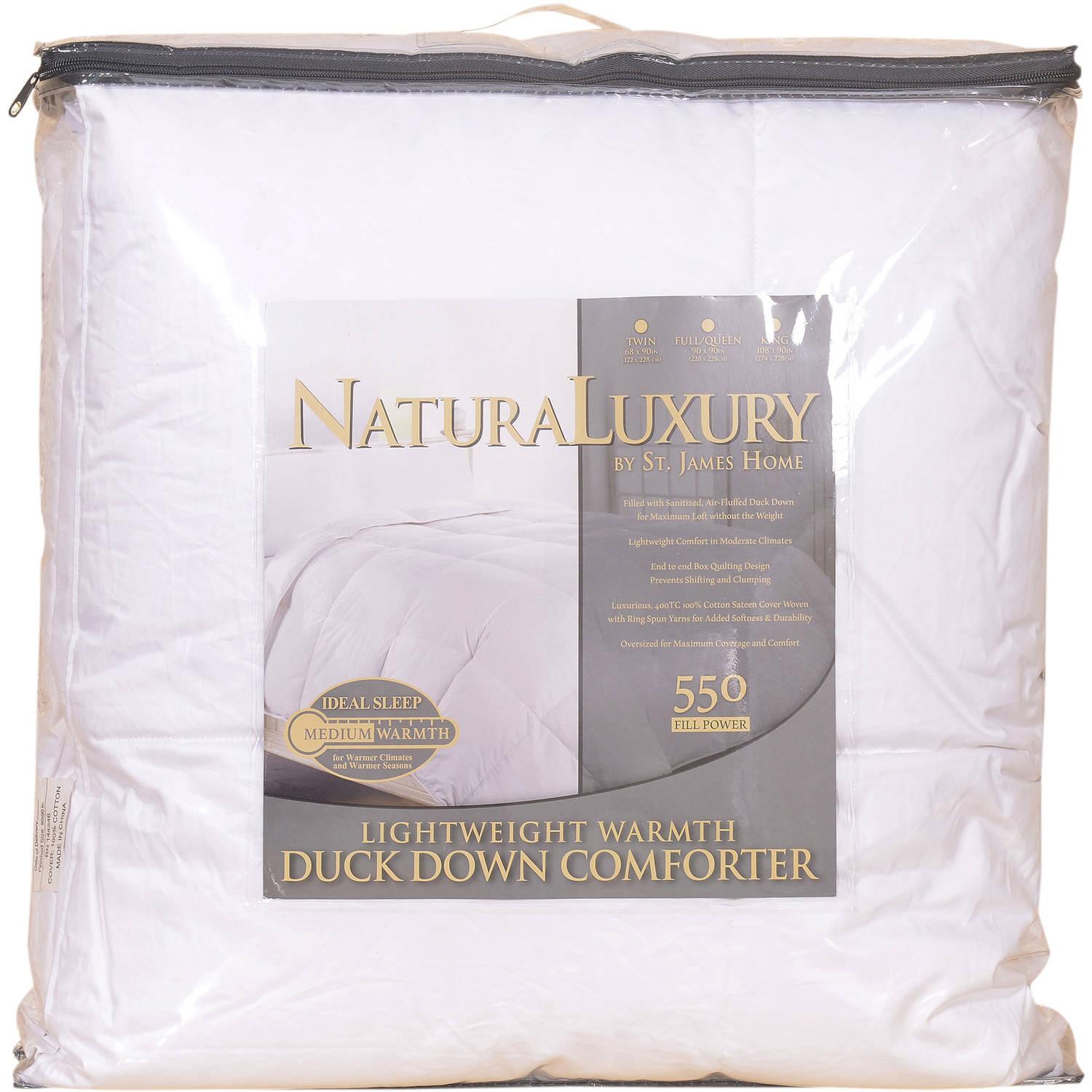 St James Home White Duck Down Comforter, 400 Thread Count - King