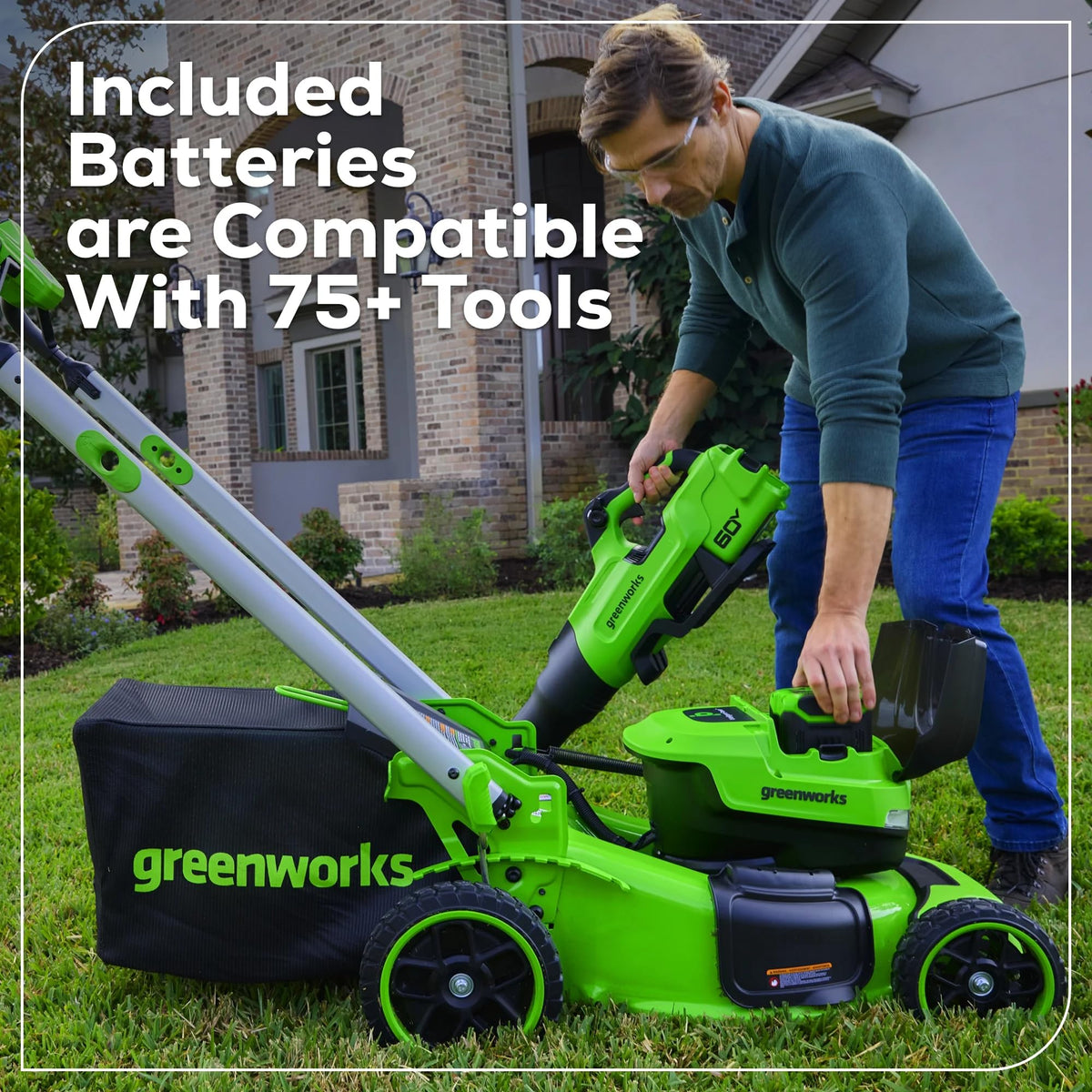 60V 21” Dual-Blade Self-Propelled Lawn Mower with (2) 5.0 Ah Batteries &amp; Rapid Charger
