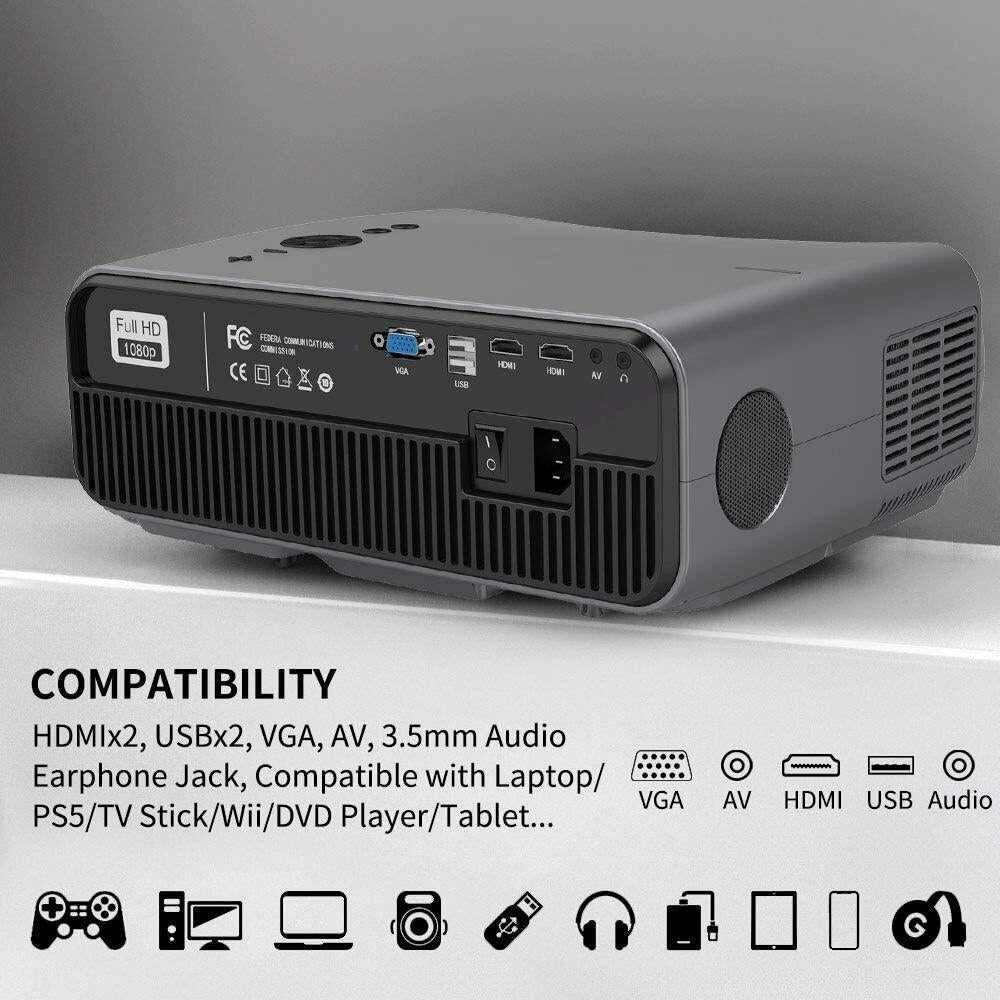 native 1080p full hd projector 4k 1980*1080 movie tv office daytime meeting us