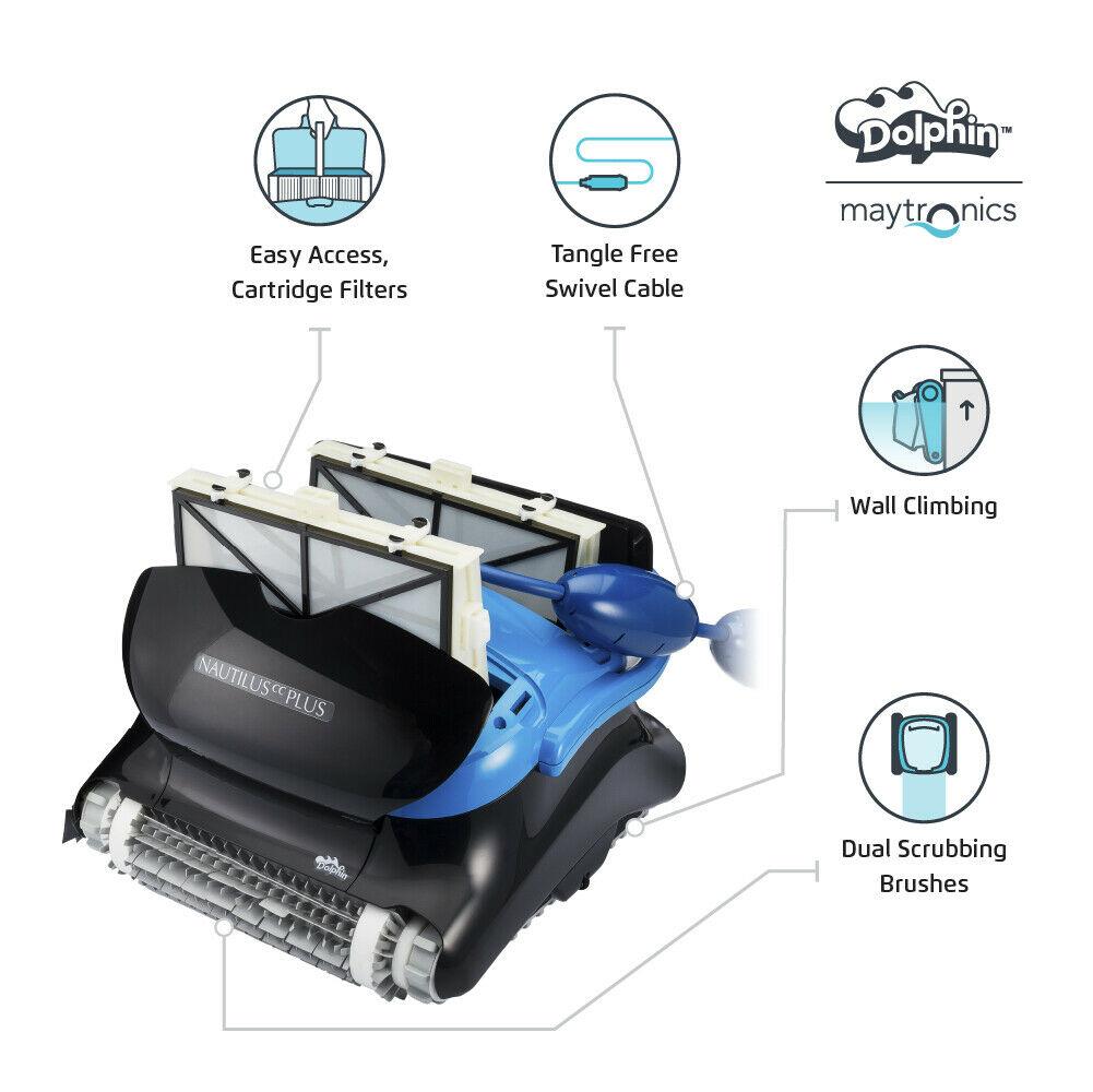 dolphin nautilus cc plus robotic pool cleaner 88886403-pcf