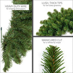 9 ft. Pre-Lit LED Artificial Sequoia Fir Commercial Christmas Garland with 100 Warm White Lights