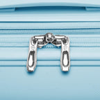 Pagosa Indestructible Hardshell Expandable Spinner Luggage, Baby Blue, Checked-Medium 26-Inch