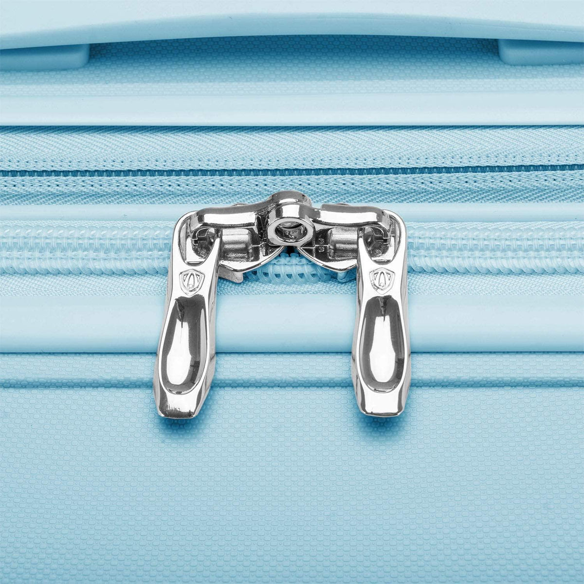 Pagosa Indestructible Hardshell Expandable Spinner Luggage, Baby Blue, Checked-Medium 26-Inch